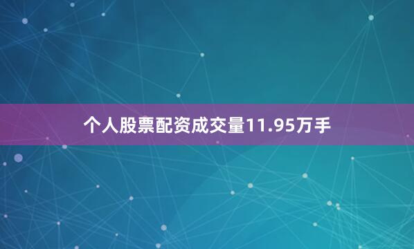 个人股票配资成交量11.95万手
