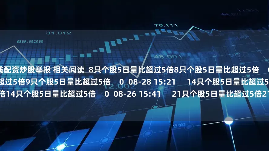 短线配资炒股举报 相关阅读  8只个股5日量比超过5倍8只个股5日量比超过5倍    0  08-29 15:23     9只个股5日量比超过5倍9只个股5日量比超过5倍    0  08-28 15:21     14只个股5日量比超过5倍14只个股5日量比超过5倍    0  08-26 15:41     21只个股5日量比超过5倍21只个股5日量比超过5倍    0  08-08 15: